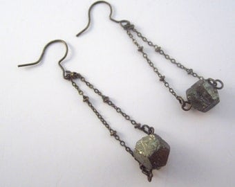 Pyrite Tiny Boulder Earrings