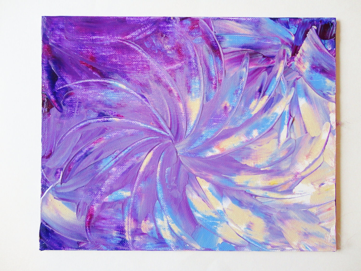 SALE - Abstract Purple Painting, FREE SHIPPING Original 8 x 10 Acrylic Artwork, Plum, Lilac, Lavender, Eggplant, Aubergine, Periwinkle Gift - EbiEmporium