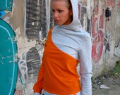 hoodie "ehrenpreis", orange - grey