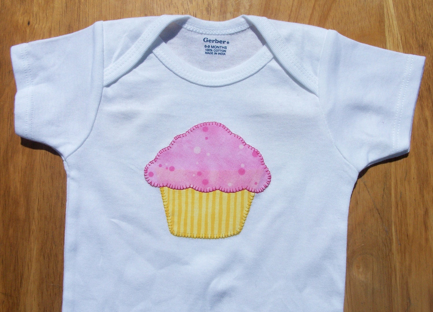 Pink and Yellow Cupcake Onesie