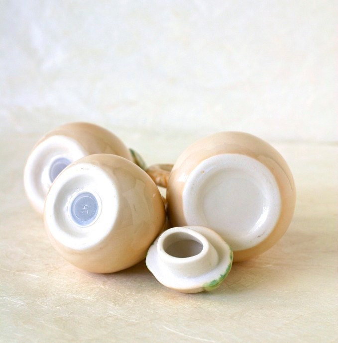 Vintage Salt and Pepper Shakers Ceramic Pears Condiment Set