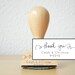 Personalized Wedding Calligraphy Thank You Stamp - petite custom rubber stamp with names and date for DIY wedding thank you notes and favors