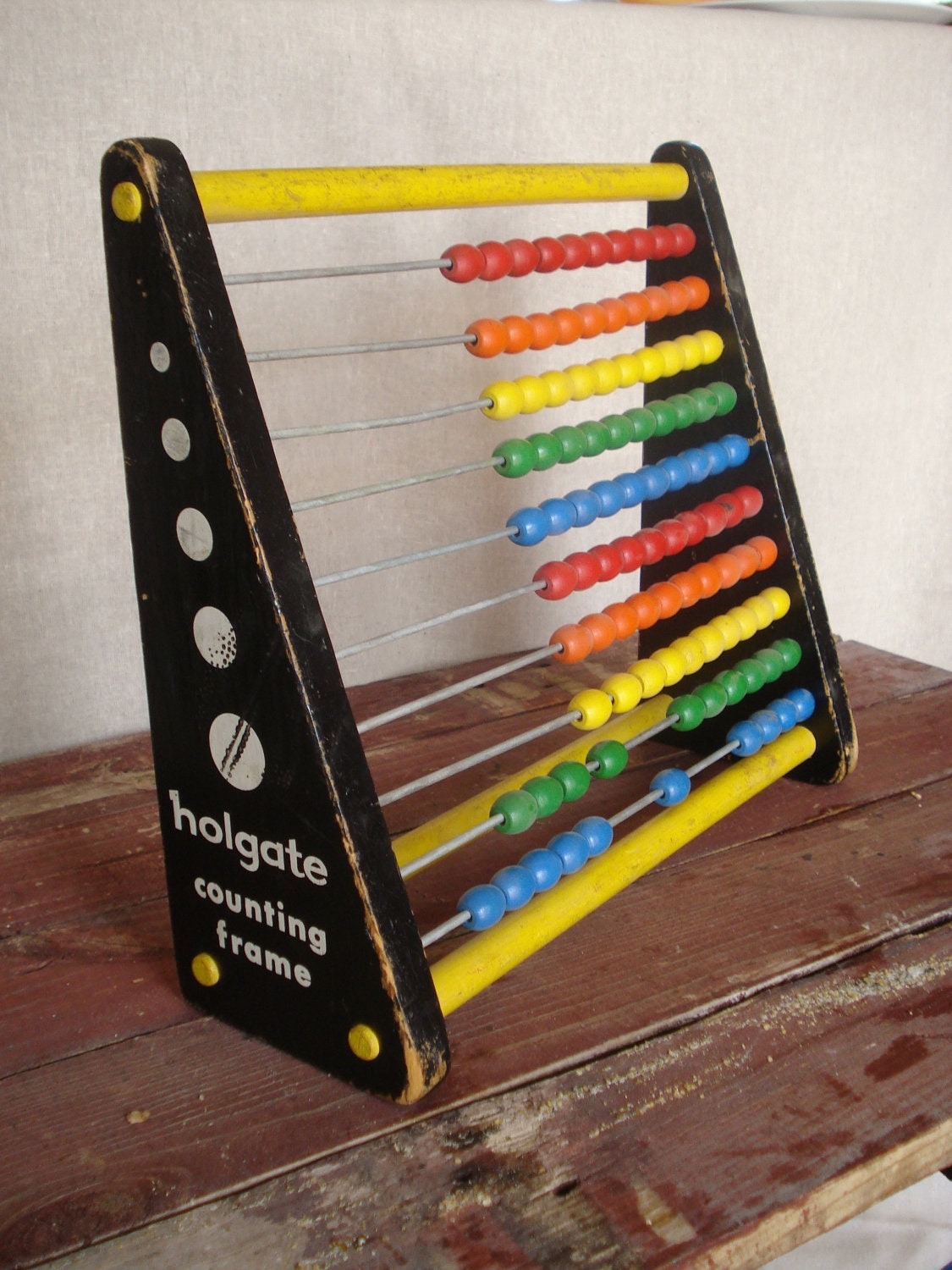 Rustic Abacus Toy, Mid Century Childrens Abacus Toy - RedSandVintage