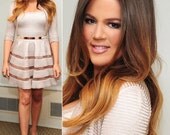 R U S T I C / two tone ombre/ human hair extensions/ dip dye/ hair wefts/ 18" long/ (8) clip in pieces