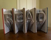 Book Lovers - Altered Book - READ Custom Folded Books - Handmade Gift - Decorative Arts - Origami