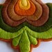 Hungaian "Matyó" folk rose brooch - autumn colours