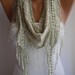 Light Green Shawl and Scarf Headband - Cowl with Lace EdgeSummer Trends