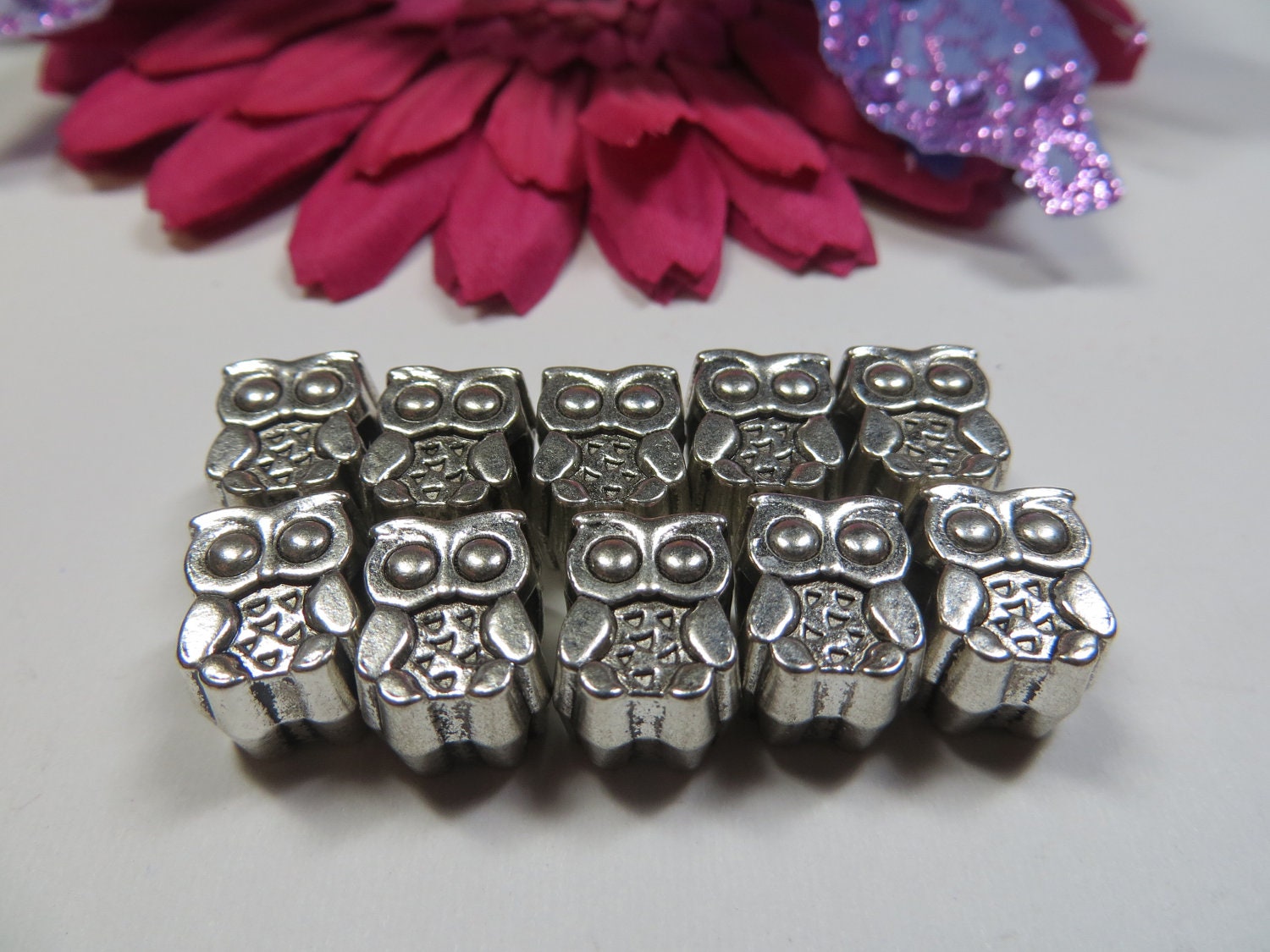 10 pcs Tibet Silver Owl Charms