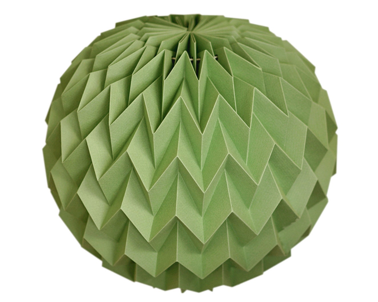 Bubble: Hanging Decorative Art / Origami Paper Ball - Green