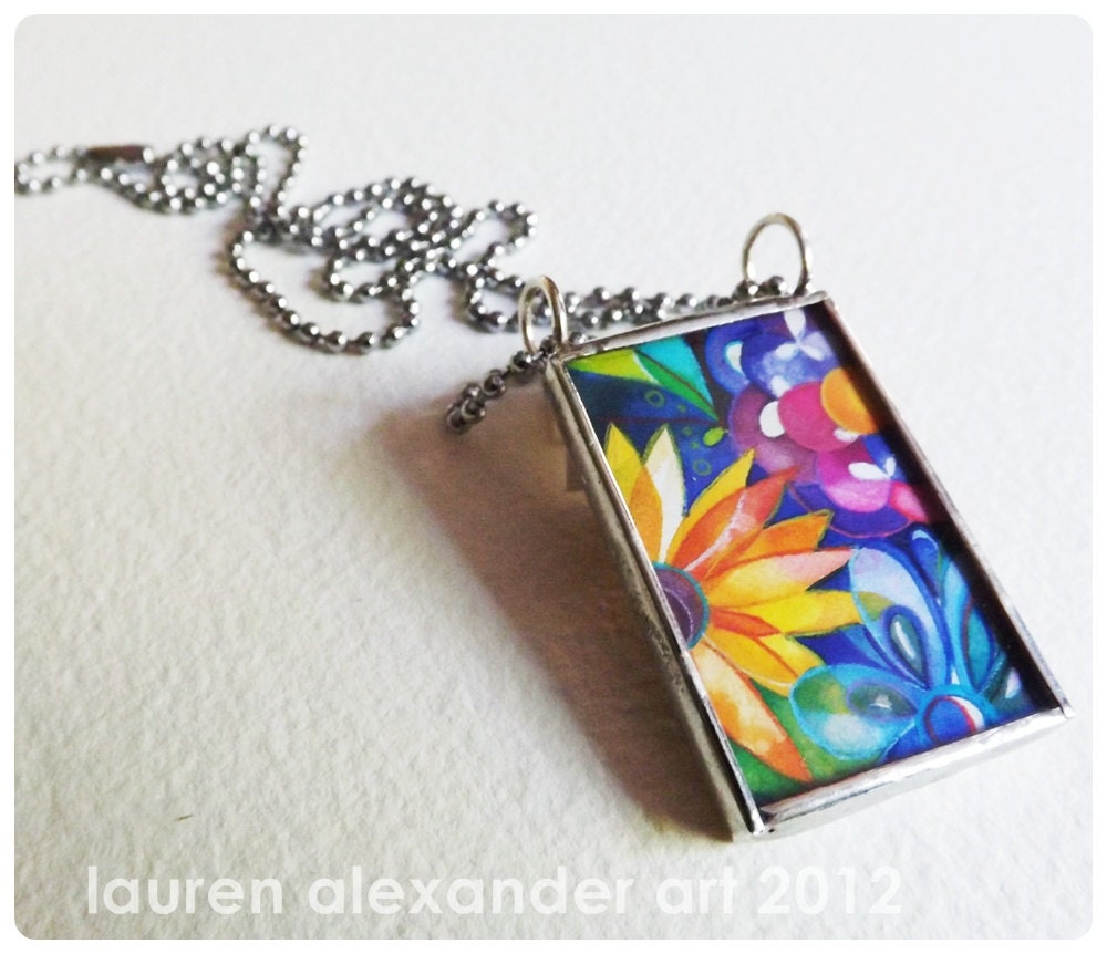 One Sweet Song - Soldered Glass Necklace Art by Lauren Alexander