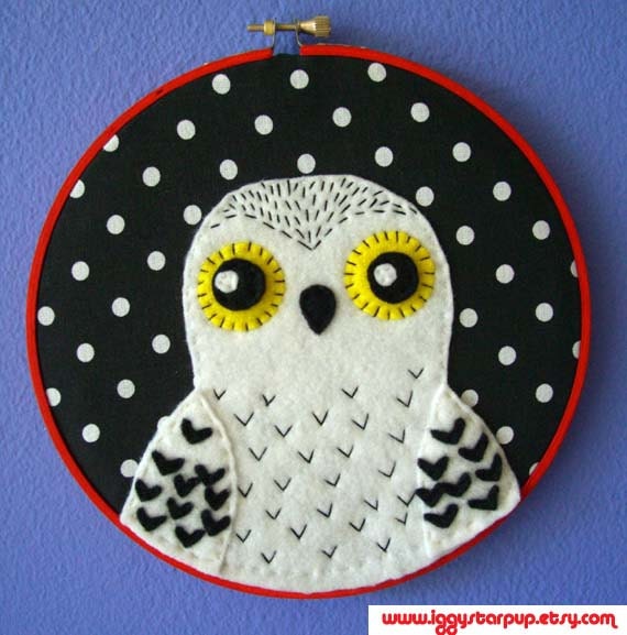 Harry Potter Hedwig Embroidery Hoop 7 inches