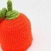 Crochet Baby Pumpkin Hat - 0-3 month size. orange, green