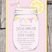 Mason Jar and Seersucker Invitation - Printable Baby Shower Invitation - Lemonade - Bunting - Baby Boy - Bridal Shower or Birthday Party
