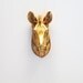 The Pierce - 1 Gold Mini Resin Zebra Head- Resin White Faux Taxidermy- Chic & Trendy