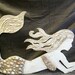 Large Hand Made Mermaid Wall Art with Shell Mosaic, starfish, seashells, mosaic
