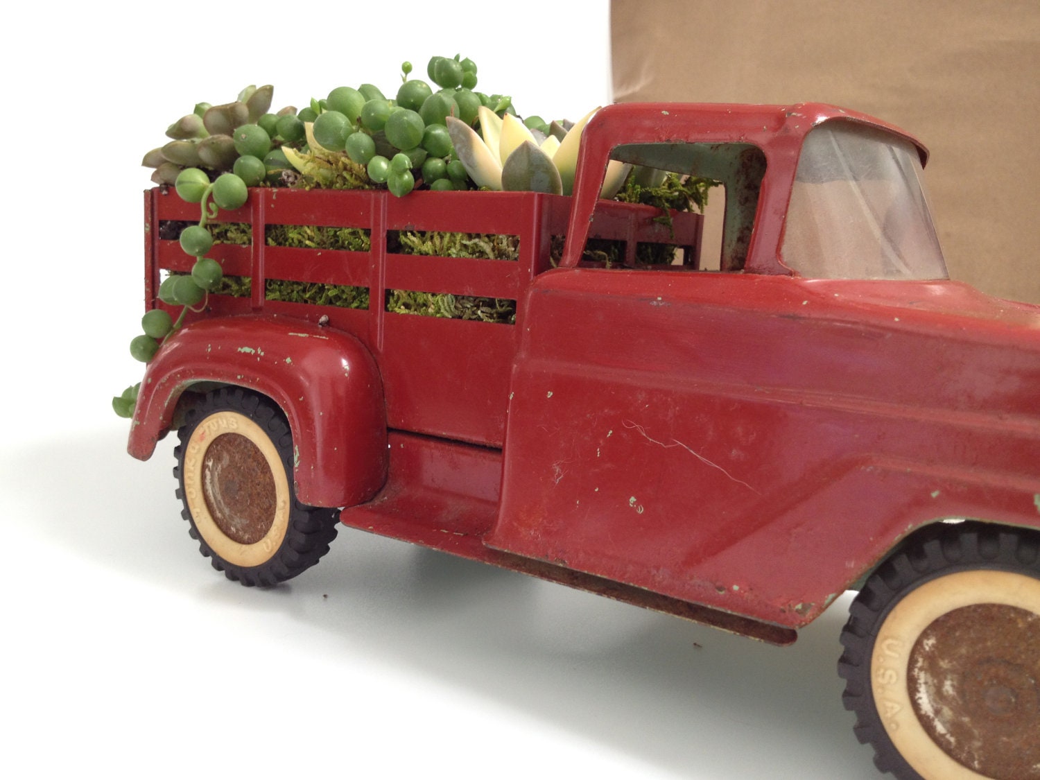 Succulent Garden in a Vintage Farm Truck