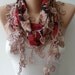 New - Light Brown and Red Scarf with Trim Edge - Summer Colors - New
