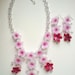 Flower necklace- Flower earrings- Sakura flower- Pink jewellery