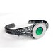 Thin Black Cuff Bracelet, Unisex Gothic Jewelry, Rocker Bracelet, Customizable, Green Jewelry, Thin Cuff Bracelet, Emerald Green Bracelet