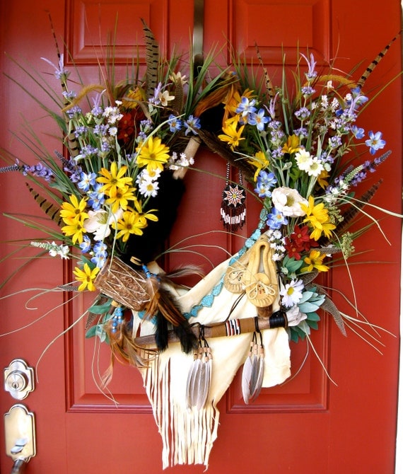 Native American Indian wreath, X-Large Wall Decoration, SALE