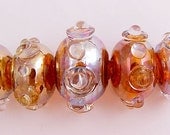Item 3004 Silver glass blown hollows, set of 5 soft glass beads