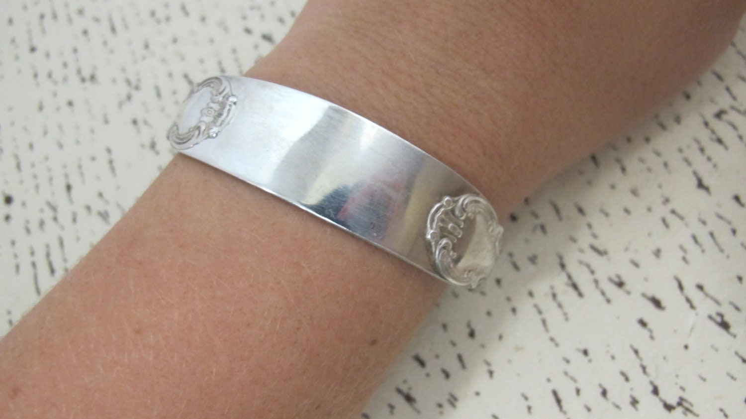 Vintage Sterling Silver Engravable Spoon Bracelet 28 grams