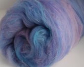Handpainted Superfine Merino Bamboo Crystal Metallic Wensleydale Locks Soysilk Silk Wool with Sparkle Batt "Unicorn Dreams"