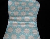Flannel & Terrycloth Burp Cloth - Blue and White Floral - FREE SHIPPING if ordered with another item