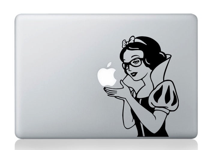 Snow White - - mac decal apple decal ipad1 ipad2 ipad3 decal macbook decal Mac book stickers