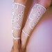 Vintage 1930's wedding shoes - victorian laced up leg warmers, wedding boots, nude tights socks - sexy anklet jewelry by Jenit Boutique