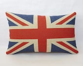 1 cotton linen London UK flag tower and big ben words printed decorative pillow cover 30 x 50cm