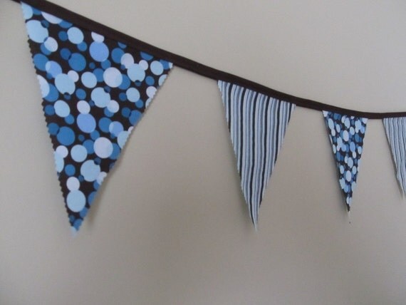 Personalized Banners for Weddings, Baby, Parties & More- Stripe and Polka Dots in Brown/Teal Il_570xn