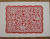 Medium: A5 sized Red paper cut art