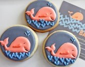 Whale Baby Shower cookies- 1 dozen