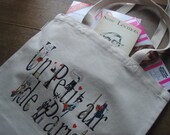 Paris Organic cotton Tote bag -  print "The little hearts from Paris"