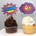 36 PRINTED Superhero Girl or Boy Cupcake Toppers