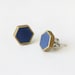 Navy honeycomb stud earring hexagon