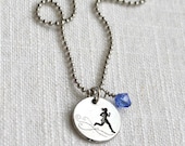 Run Like the Wind, Running Girl Necklace with Bead