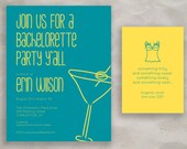 Southern Martini Bachelorette Party Invite - Quantity 25