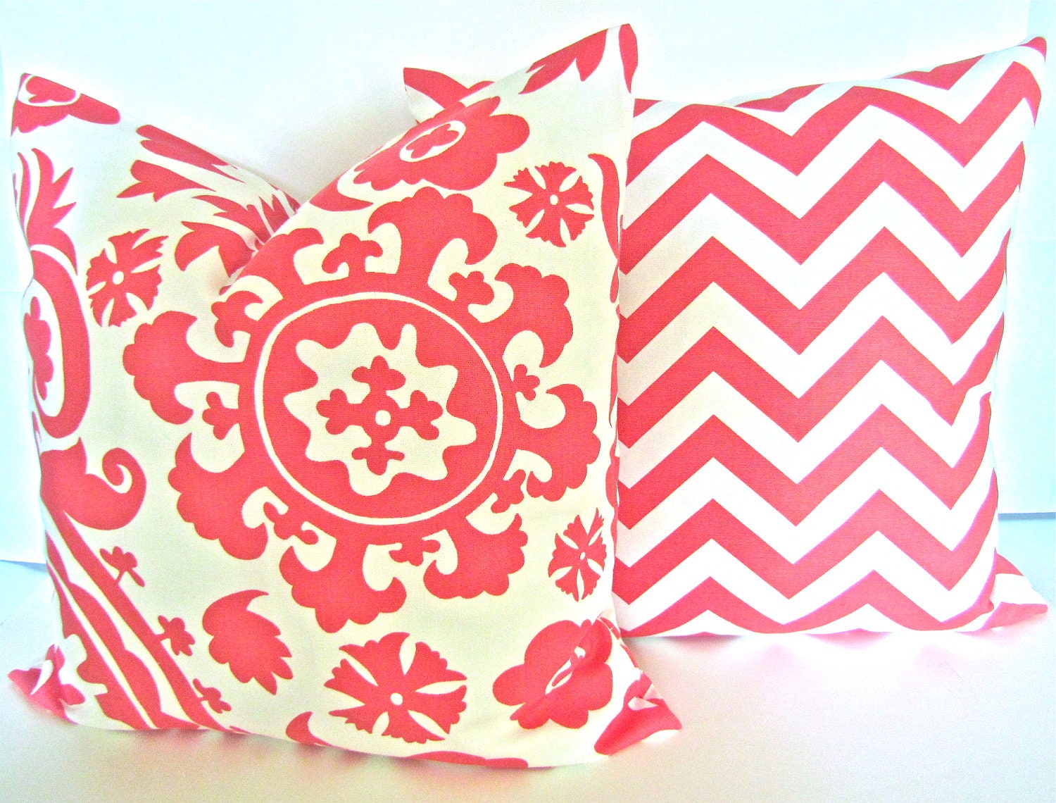 PILLOW COVER 20x20 CORAL Decorative Throw Pillows 20 x 20 Pillow Covers salmon orange accent
