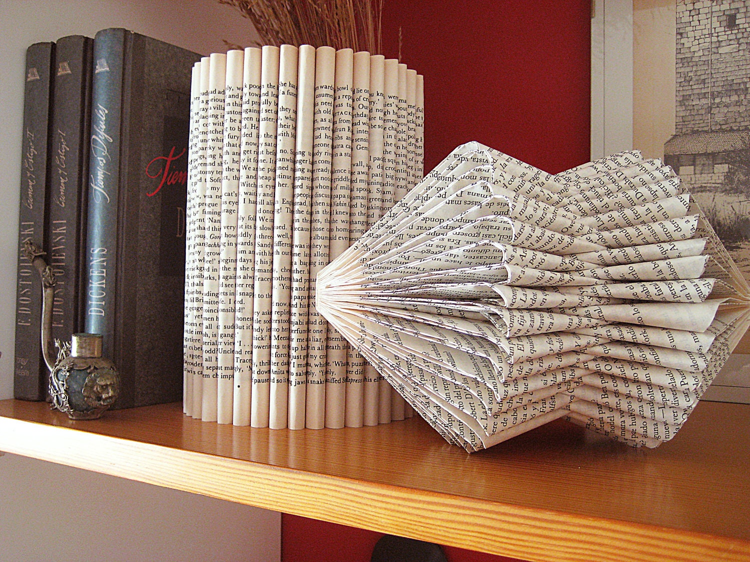 Art Altered Book Sculpture - folded Book paper Sculpture - Recycled Book - Eco friendly