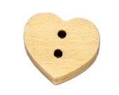 200 Mini Heart Buttons Wood Two Hole Lightly Lacquered 14x12mm Wholesale Bulk  Pack of 200