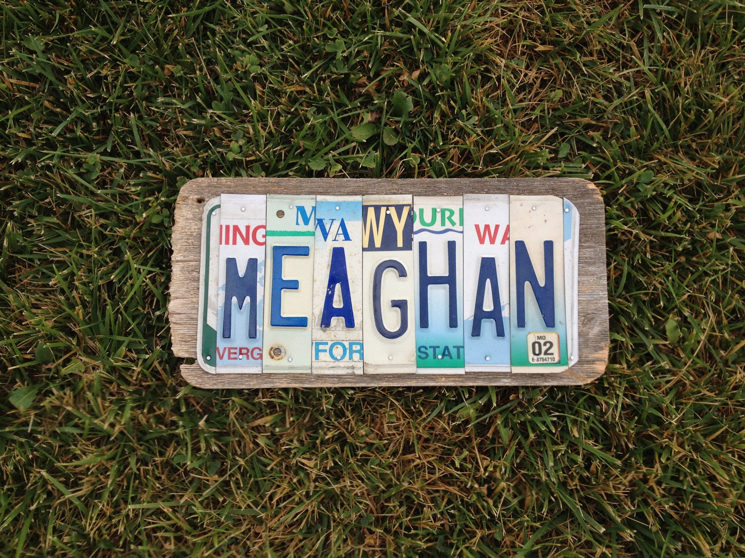 7 Letter Custom License Plate Name Sign - Reclaimed Wood