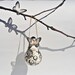 SALE 20% Handmade Decoupage Glass Bulb Decorated with Butterflies Painted in Black, White and Gold