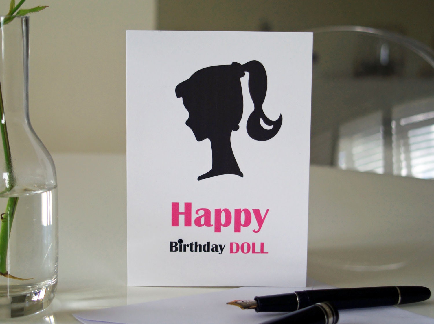 Barbie Silhouette Birthday Greeting Card