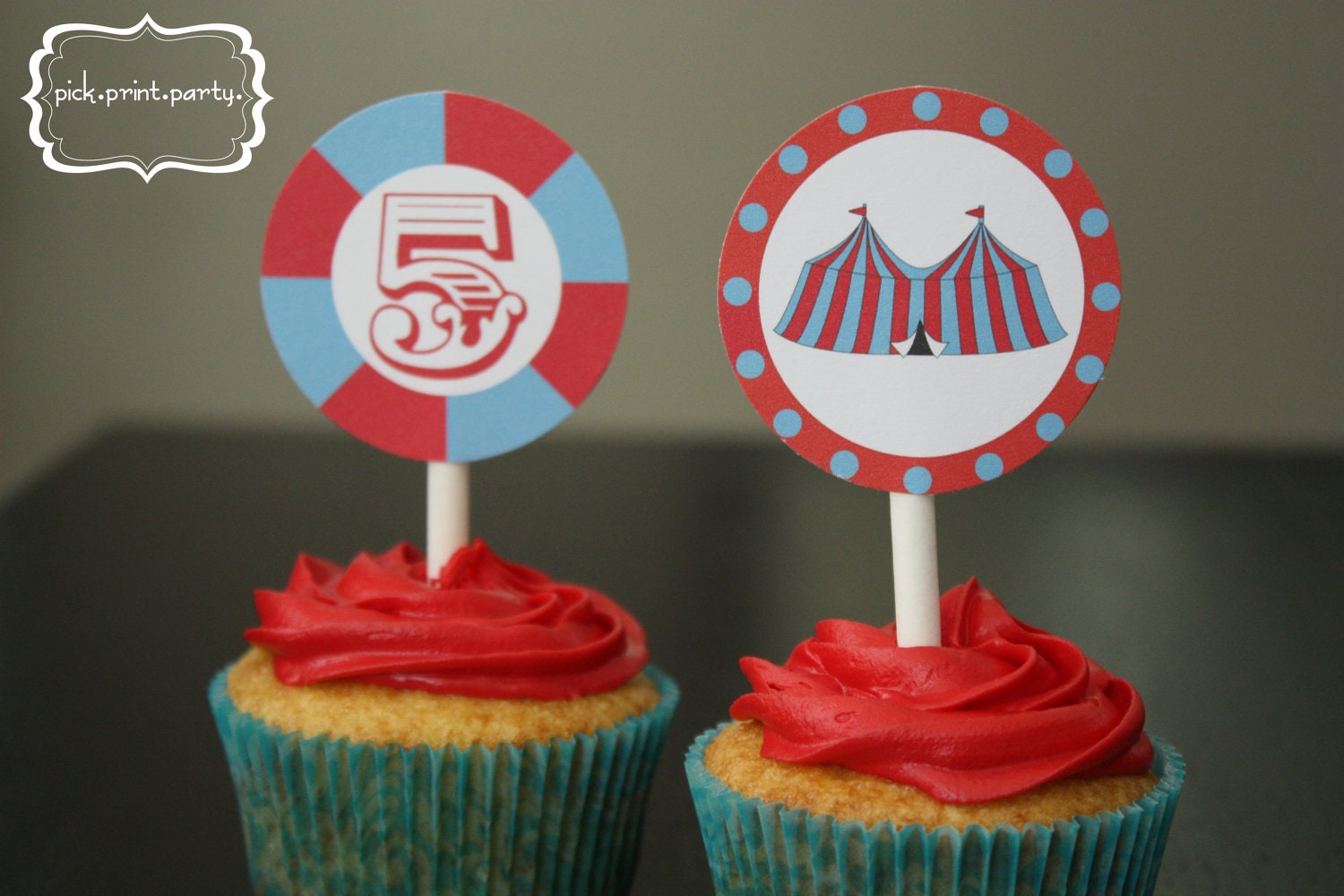 Circus Theme Cupcake Topper - DIY - Printable Il_570xn