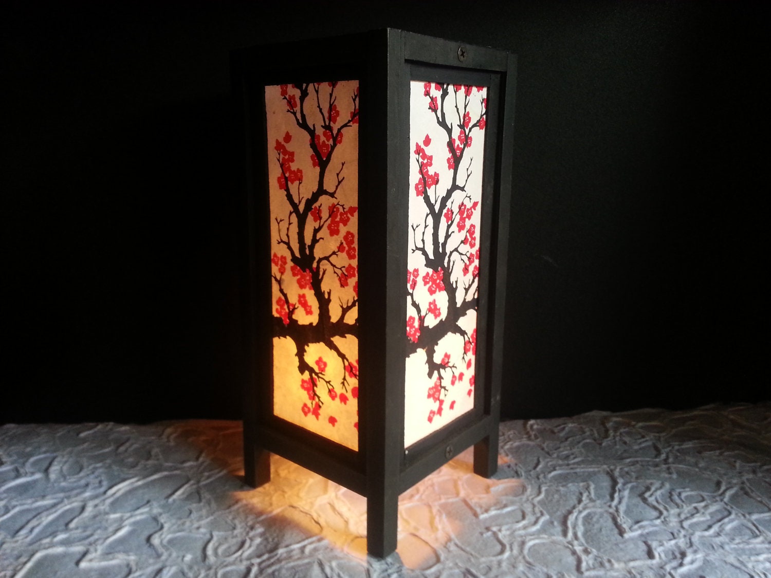 Sakura flower mulberry paper table lantern for home decorate or bedroom lighting - SmileLight