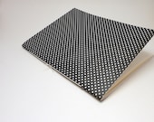 5 x 7 Blank Notebook Journal Sewn Spine - Black with Cream Polka Dots - ManipulatedPaper