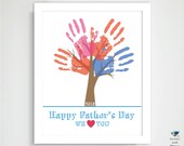 DIY PDF/JPEG Last Minute Father's Day Printable Wall Art - Children's / Child's Hand Print Tree Art - Print You Own Kid Craft 8x10