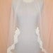 Josephine 3/4 length bridal wedding corded lace scalloped edge veil in ivory